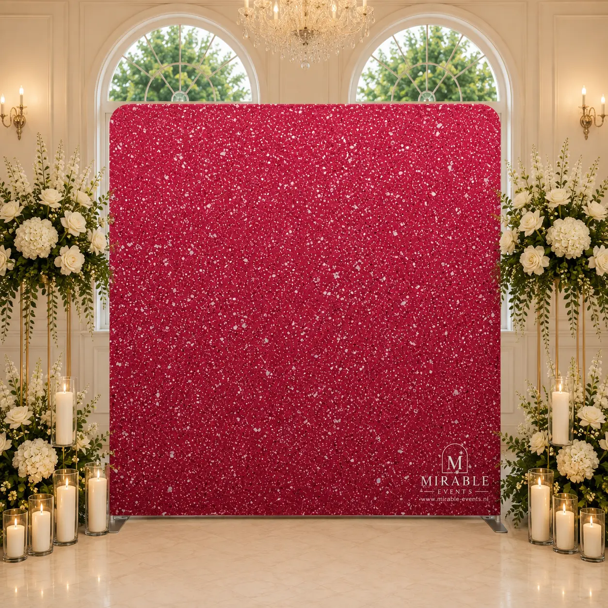 Photobooth achtergrond Red Sparkle