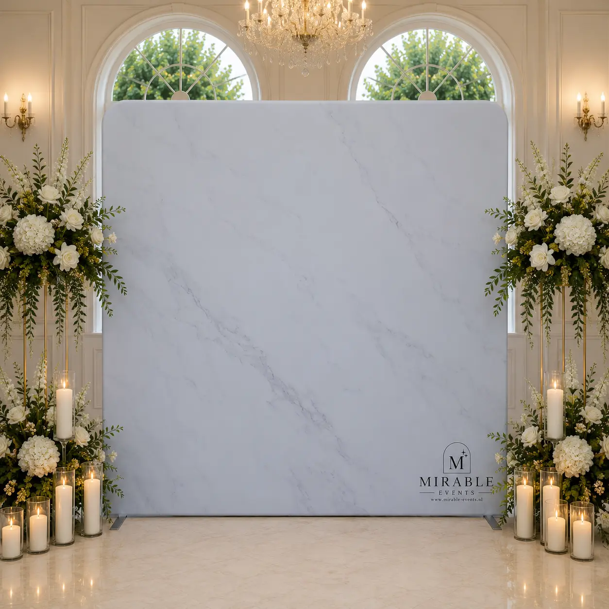Photobooth achtergrond White Marble